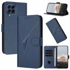 For Samsung Galaxy M53 Triangle Pattern Buckle Clasp Leather Phone Case(Royal Blue) - 1