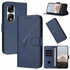 For Honor 90 Pro Triangle Pattern Buckle Clasp Leather Phone Case(Royal Blue) - 1