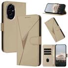 For Honor 200 Global Triangle Pattern Buckle Clasp Leather Phone Case(Gold) - 1