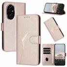 For Honor 200 Global Triangle Pattern Buckle Clasp Leather Phone Case(Rose Gold) - 1