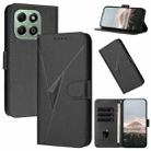 For Honor X6a / X6b Global Triangle Pattern Buckle Clasp Leather Phone Case(Black) - 1