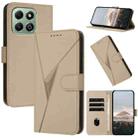 For Honor X6a / X6b Global Triangle Pattern Buckle Clasp Leather Phone Case(Gold) - 1