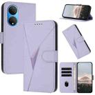 For Honor X7 4G / Play 30 Plus Triangle Pattern Buckle Clasp Leather Phone Case(Light Purple) - 1