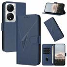 For Honor X7b 5G Triangle Pattern Buckle Clasp Leather Phone Case(Royal Blue) - 1