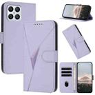 For Honor X8 4G / Play6T Pro / X30i Triangle Pattern Buckle Clasp Leather Phone Case(Light Purple) - 1