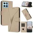 For Honor X8 5G Triangle Pattern Buckle Clasp Leather Phone Case(Gold) - 1