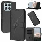 For Honor X8b Triangle Pattern Buckle Clasp Leather Phone Case(Black) - 1