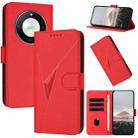 For Honor X50 / Honor X9b Triangle Pattern Buckle Clasp Leather Phone Case(Red) - 1