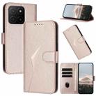 For Honor X5b / X5b Plus Global Triangle Pattern Buckle Clasp Leather Phone Case(Rose Gold) - 1