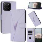 For Honor X5b / X5b Plus Global Triangle Pattern Buckle Clasp Leather Phone Case(Light Purple) - 1