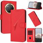 For Honor X9c Global Triangle Pattern Buckle Clasp Leather Phone Case(Red) - 1