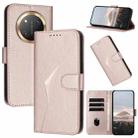 For Honor X9c Global Triangle Pattern Buckle Clasp Leather Phone Case(Rose Gold) - 1