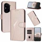 For Honor 300 Pro / Honor 300 Ultra Triangle Pattern Buckle Clasp Leather Phone Case(Rose Gold) - 1