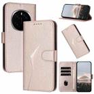 For Honor Magic7 Triangle Pattern Buckle Clasp Leather Phone Case(Rose Gold) - 1