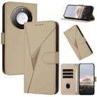 For Honor X60 / X9c Smart Triangle Pattern Buckle Clasp Leather Phone Case(Gold) - 1