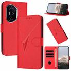 For Honor 400 Triangle Pattern Buckle Clasp Leather Phone Case(Red) - 1