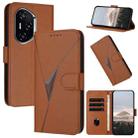 For Honor 400 Triangle Pattern Buckle Clasp Leather Phone Case(Brown) - 1