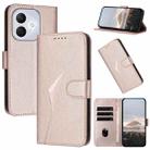 For Honor 400 Lite Triangle Pattern Buckle Clasp Leather Phone Case(Rose Gold) - 1