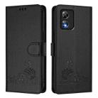 For Boost Mobile Celero 5G SC Cat Rat Embossed RFID Leather Phone Case with Lanyard(Black) - 2