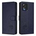 For Boost Mobile Celero 5G SC Cat Rat Embossed RFID Leather Phone Case with Lanyard(Blue) - 2