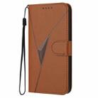 For Samsung Galaxy A14 5G Triangle Pattern Buckle Clasp Leather Phone Case(Brown) - 2