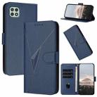 For Samsung Galaxy A22 5G Triangle Pattern Buckle Clasp Leather Phone Case(Royal Blue) - 1