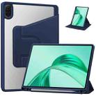 For Honor Pad X8a Tri-Fold Holder Rotation Leather Tablet Case(Dark Blue) - 1