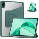 For Honor Pad X8a Tri-Fold Holder Rotation Leather Tablet Case(Deep Green) - 1