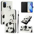 For Samsung Galaxy S20 FE 4G Art Colored Drawing Pattern Leather Phone Case(Panda) - 1