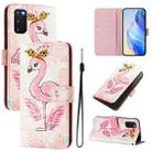 For Samsung Galaxy S20 FE 4G Art Colored Drawing Pattern Leather Phone Case(Flamingo) - 1