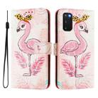 For Samsung Galaxy S20 FE 4G Art Colored Drawing Pattern Leather Phone Case(Flamingo) - 3