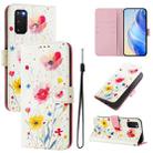 For Samsung Galaxy S20 FE 4G Art Colored Drawing Pattern Leather Phone Case(Flowers and plants) - 1