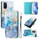 For Samsung Galaxy S20 FE 4G Art Colored Drawing Pattern Leather Phone Case(Ocean marble) - 1