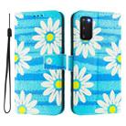 For Samsung Galaxy S20 FE 4G Art Colored Drawing Pattern Leather Phone Case(Blue daisy) - 2