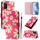 For Samsung Galaxy S20 FE 4G Art Colored Drawing Pattern Leather Phone Case(Pink daisy) - 1