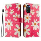 For Samsung Galaxy S20 FE 4G Art Colored Drawing Pattern Leather Phone Case(Pink daisy) - 2