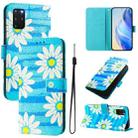 For Samsung Galaxy S20+ Art Colored Drawing Pattern Leather Phone Case(Blue daisy) - 1