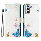 For Samsung Galaxy S21 5G Art Colored Drawing Pattern Leather Phone Case(Butterfly house) - 2