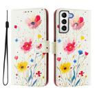 For Samsung Galaxy S21 5G Art Colored Drawing Pattern Leather Phone Case(Flowers and plants) - 2