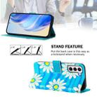 For Samsung Galaxy S21 5G Art Colored Drawing Pattern Leather Phone Case(Blue daisy) - 3