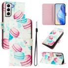 For Samsung Galaxy S21 5G Art Colored Drawing Pattern Leather Phone Case(Cake) - 1