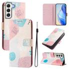 For Samsung Galaxy S21 FE 5G Art Colored Drawing Pattern Leather Phone Case(Graffiti puzzle) - 1