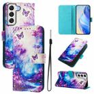 For Samsung Galaxy S21 FE 5G Art Colored Drawing Pattern Leather Phone Case(Dreamland) - 1