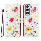 For Samsung Galaxy S21 FE 5G Art Colored Drawing Pattern Leather Phone Case(Flowers and plants) - 2