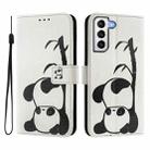 For Samsung Galaxy S21+ 5G Art Colored Drawing Pattern Leather Phone Case(Panda) - 2