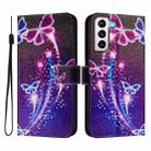 For Samsung Galaxy S21+ 5G Art Colored Drawing Pattern Leather Phone Case(Fireworks butterfly) - 2