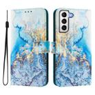 For Samsung Galaxy S21+ 5G Art Colored Drawing Pattern Leather Phone Case(Ocean marble) - 2