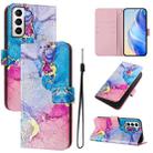 For Samsung Galaxy S21+ 5G Art Colored Drawing Pattern Leather Phone Case(Colorful marble) - 1