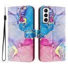 For Samsung Galaxy S21+ 5G Art Colored Drawing Pattern Leather Phone Case(Colorful marble) - 2
