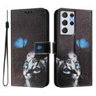 For Samsung Galaxy S21 Ultra 5G Art Colored Drawing Pattern Leather Phone Case(Butterfly cat) - 2